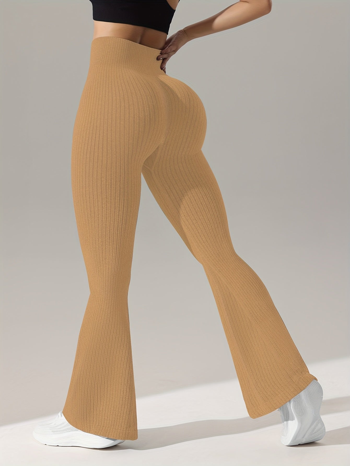 High Stretch Flared Leg Yoga Pants for Women - Ultra Comfy, Wide Waistband, Elastic Closure, Machine Washable - Ideal for Sports and Activewear